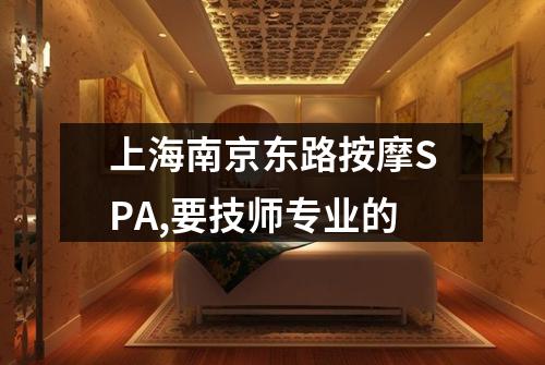 上海南京东路按摩SPA,要技师专业的