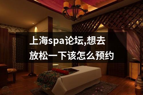 上海spa论坛,想去放松一下该怎么预约
