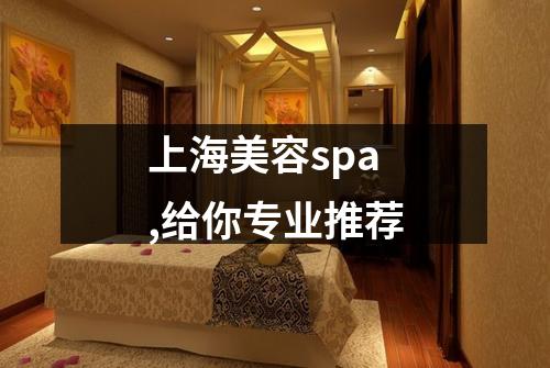 上海美容spa,给你专业推荐