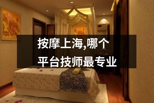 按摩上海,哪个平台技师最专业