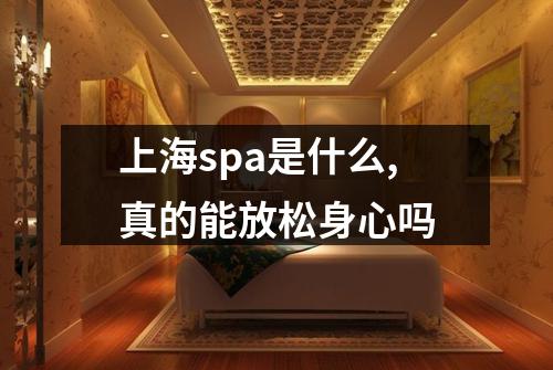 上海spa是什么,真的能放松身心吗