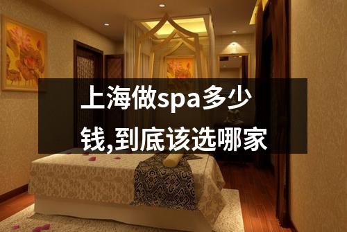 上海做spa多少钱,到底该选哪家