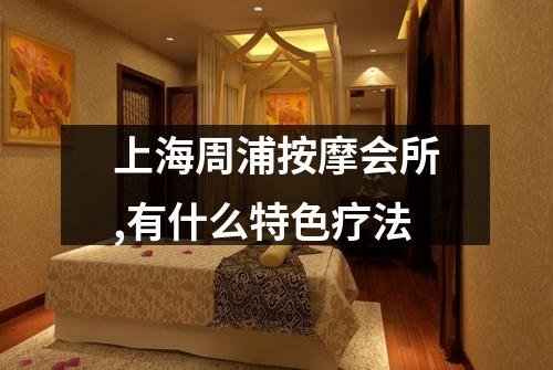 上海周浦按摩会所,有什么特色疗法