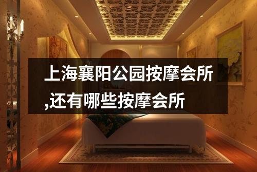 上海襄阳公园按摩会所,还有哪些按摩会所