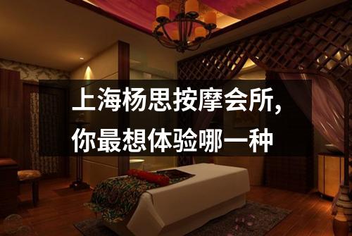 上海杨思按摩会所,你最想体验哪一种