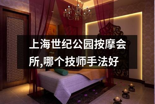 上海世纪公园按摩会所,哪个技师手法好