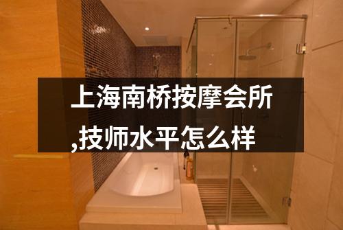 上海南桥按摩会所,技师水平怎么样