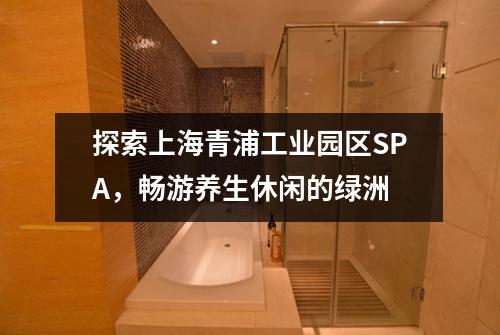 探索上海青浦工业园区SPA，畅游养生休闲的绿洲