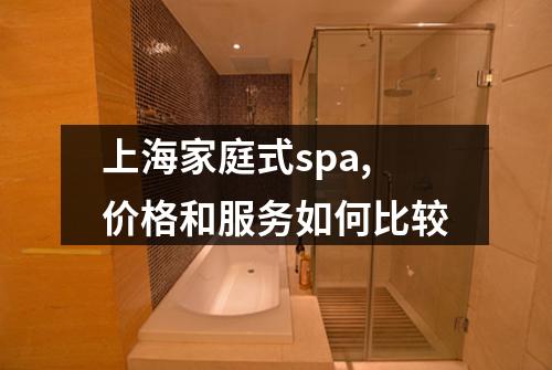上海家庭式spa,价格和服务如何比较