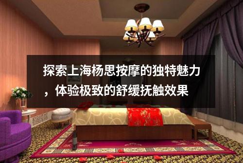 探索上海杨思按摩的独特魅力，体验极致的舒缓抚触效果