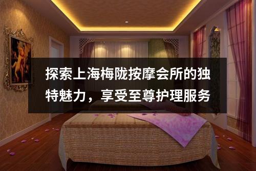 探索上海梅陇按摩会所的独特魅力，享受至尊护理服务