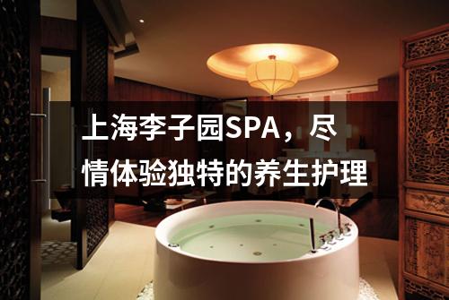 上海李子园SPA，尽情体验独特的养生护理