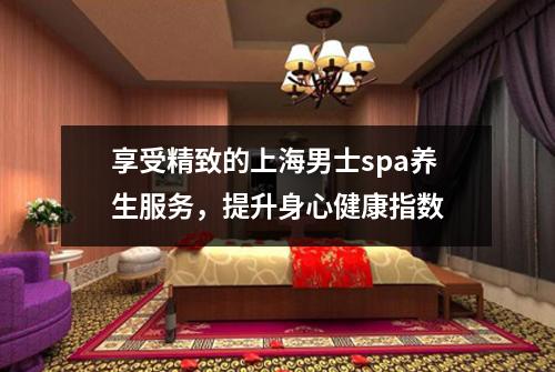 享受精致的上海男士spa养生服务，提升身心健康指数