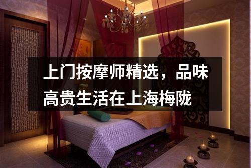 上门按摩师精选，品味高贵生活在上海梅陇