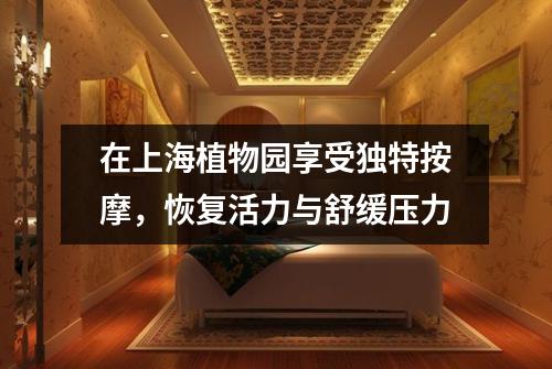 在上海植物园享受独特按摩，恢复活力与舒缓压力