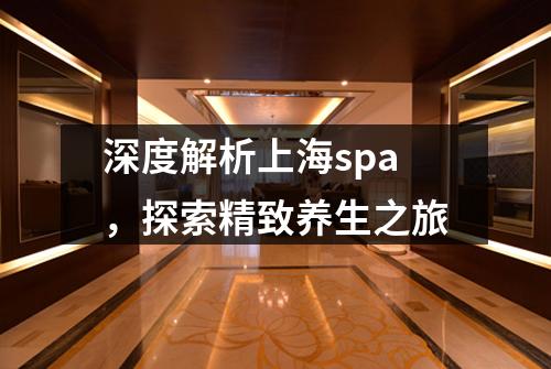 深度解析上海spa，探索精致养生之旅