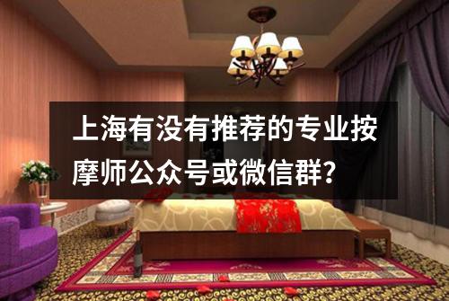 上海有没有推荐的专业按摩师公众号或微信群？