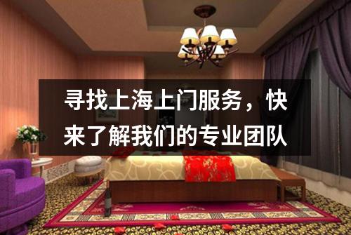 寻找上海上门服务，快来了解我们的专业团队