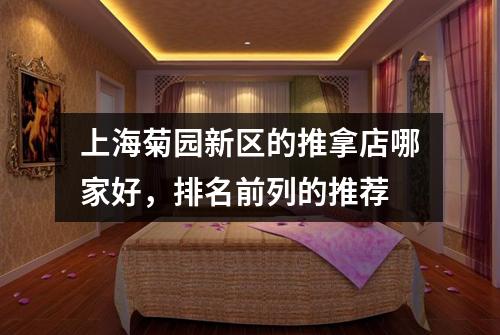 上海菊园新区的推拿店哪家好，排名前列的推荐