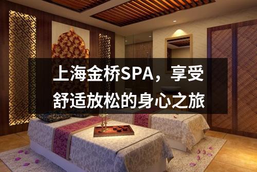 上海金桥SPA，享受舒适放松的身心之旅