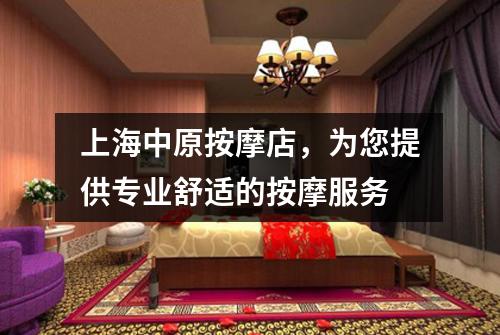 上海中原按摩店，为您提供专业舒适的按摩服务