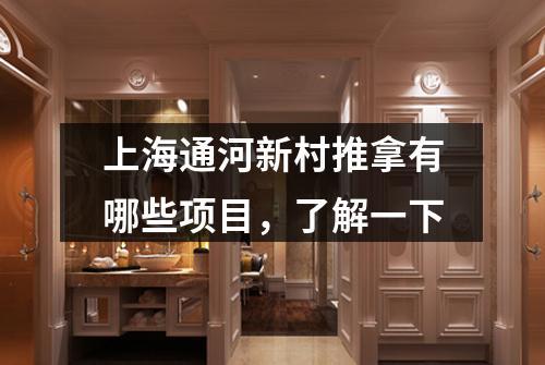 上海通河新村推拿有哪些项目，了解一下