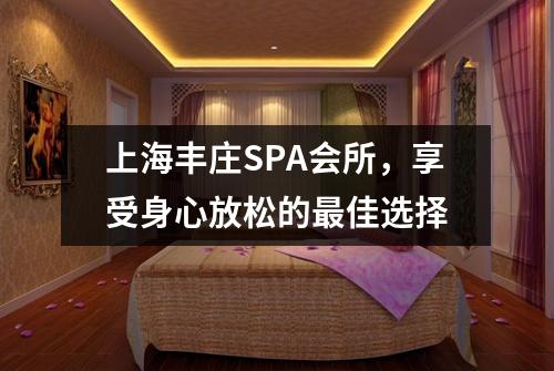 上海丰庄SPA会所，享受身心放松的最佳选择