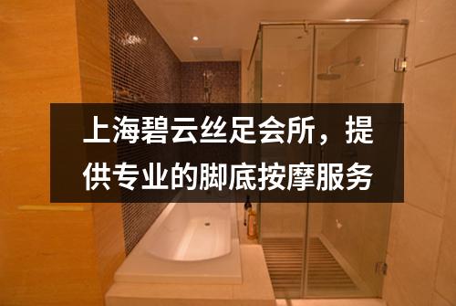 上海碧云丝足会所，提供专业的脚底按摩服务