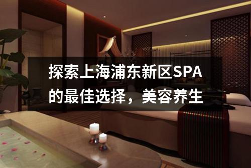 探索上海浦东新区SPA的最佳选择，美容养生