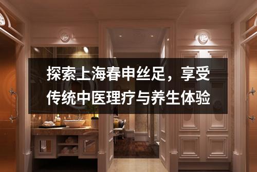 探索上海春申丝足，享受传统中医理疗与养生体验