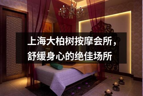 上海大柏树按摩会所，舒缓身心的绝佳场所