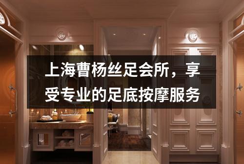上海曹杨丝足会所，享受专业的足底按摩服务