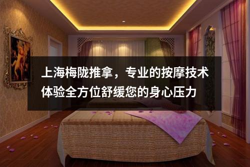 上海梅陇推拿，专业的按摩技术体验全方位舒缓您的身心压力