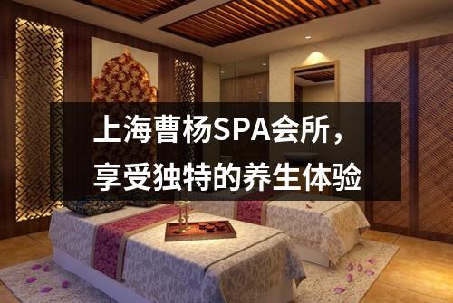 上海曹杨SPA会所，享受独特的养生体验