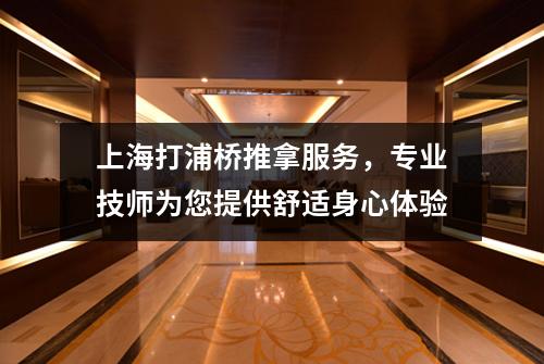 上海打浦桥推拿服务，专业技师为您提供舒适身心体验
