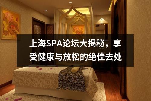 上海SPA论坛大揭秘，享受健康与放松的绝佳去处
