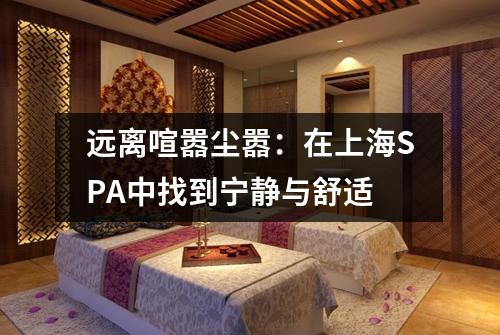 远离喧嚣尘嚣：在上海SPA中找到宁静与舒适