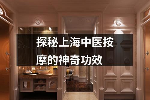 探秘上海中医按摩的神奇功效