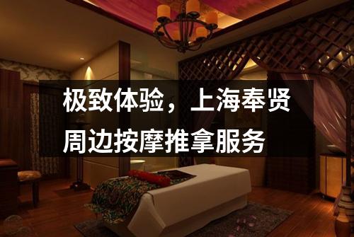 极致体验，上海奉贤周边按摩推拿服务