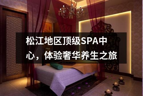 松江地区顶级SPA中心，体验奢华养生之旅