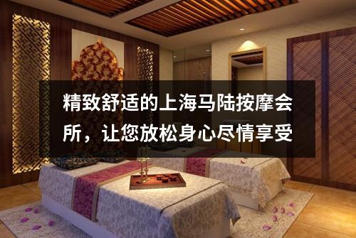 精致舒适的上海马陆按摩会所，让您放松身心尽情享受