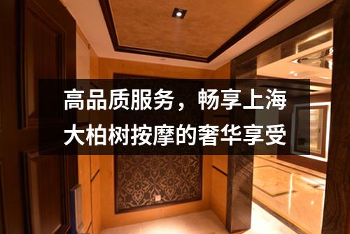 高品质服务，畅享上海大柏树按摩的奢华享受