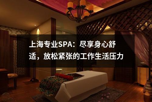 上海专业SPA：尽享身心舒适，放松紧张的工作生活压力