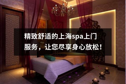 精致舒适的上海spa上门服务，让您尽享身心放松！