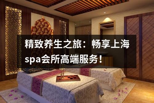 精致养生之旅：畅享上海spa会所高端服务！