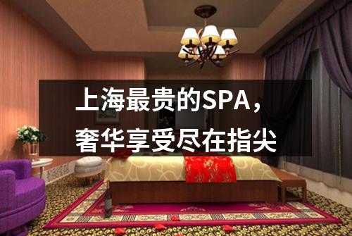 上海最贵的SPA，奢华享受尽在指尖
