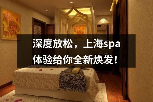 深度放松，上海spa体验给你全新焕发！