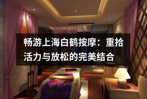 畅游上海白鹤按摩：重拾活力与放松的完美结合