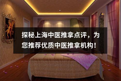探秘上海中医推拿点评，为您推荐优质中医推拿机构！