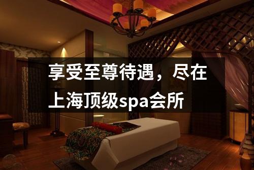 享受至尊待遇，尽在上海顶级spa会所